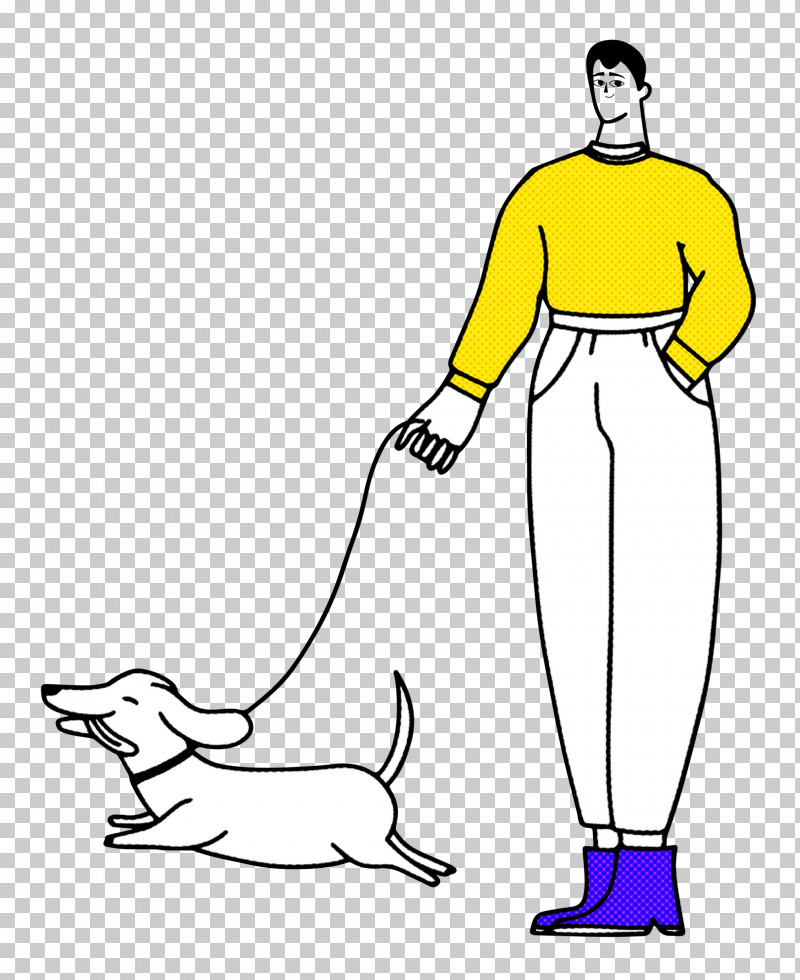 Walking The Dog PNG, Clipart, Clothing, Dog, Line Art, Male, Shoe Free PNG Download
