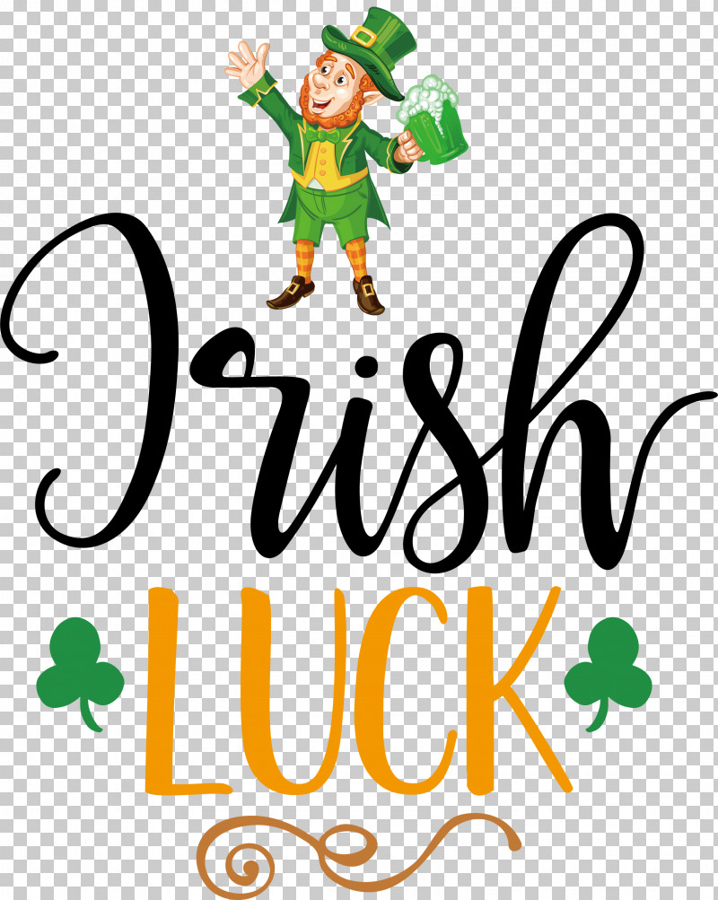 Irish Luck Saint Patrick Patricks Day PNG, Clipart, Behavior, Happiness, Line, Logo, M Free PNG Download