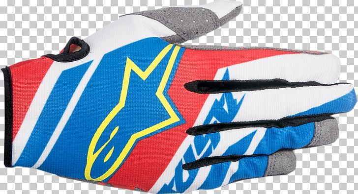 Glove Alpinestars Motorcycle Guanti Da Motociclista Motocross PNG, Clipart, Baseball , Baseball Equipment, Blue, Clothing Accessories, Electric Blue Free PNG Download