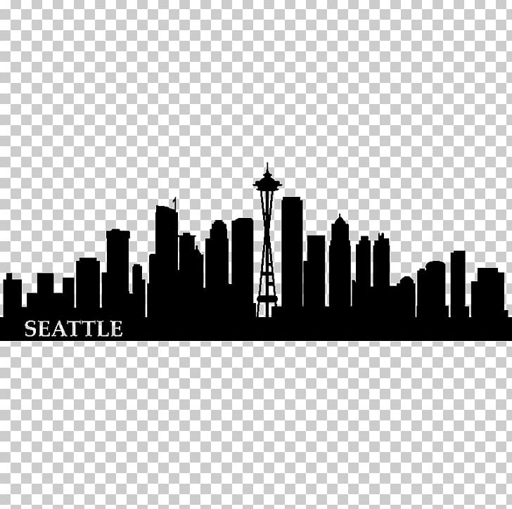 Downtown Seattle Wall Decal Skyline Cityscape New York City PNG, Clipart, Art, Black And White, Canvas Print, City, Cityscape Free PNG Download