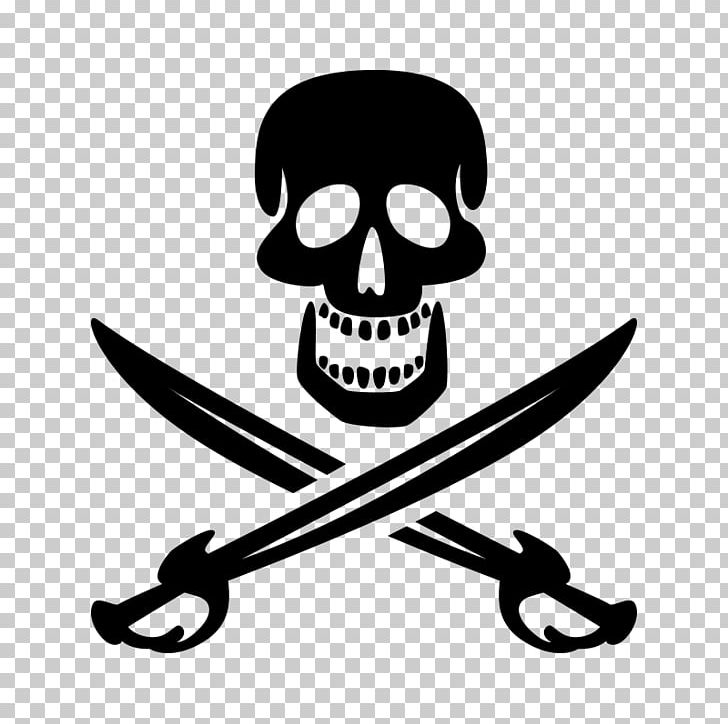 Skull Piracy PNG, Clipart, Art, Black And White, Bone, Cold Weapon, Download Free PNG Download