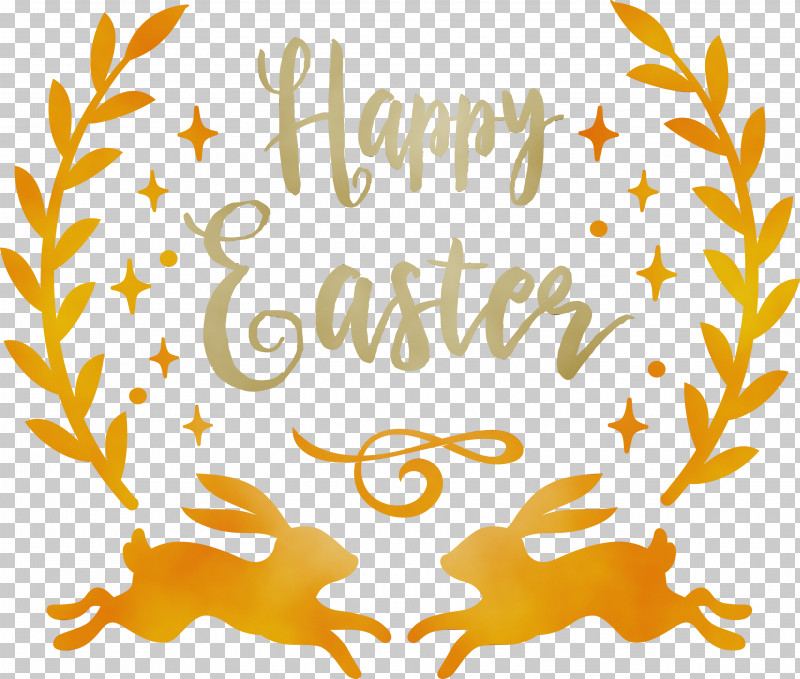 Yellow Text Font PNG, Clipart, Happy Easter, Paint, Text, Watercolor, Wet Ink Free PNG Download