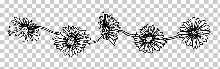 Drawing Common Daisy Daisy Chain PNG, Clipart, Art, Black And White, Body Jewelry, Border, Branch Free PNG Download