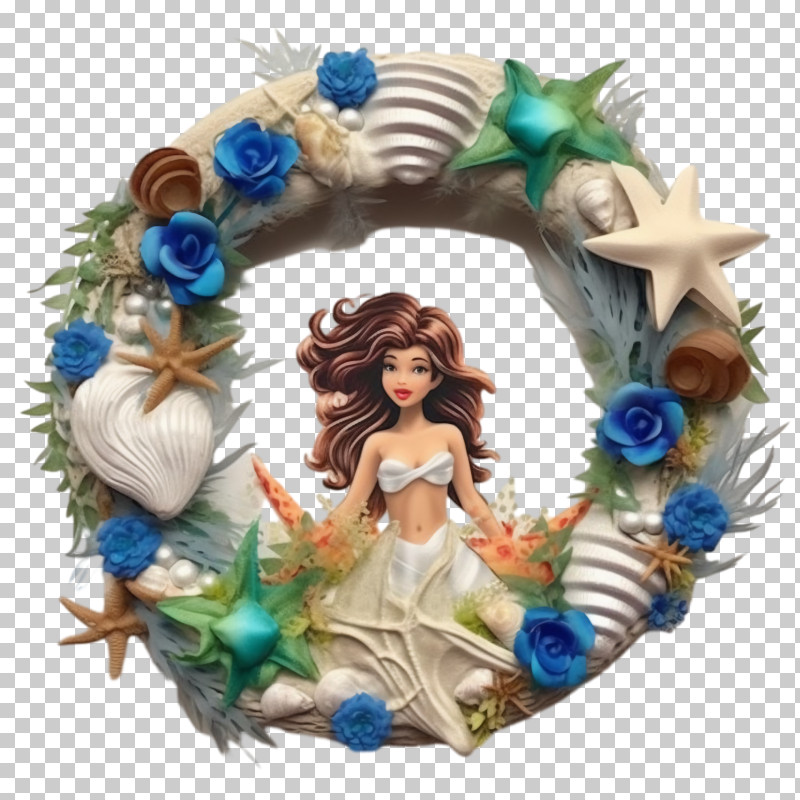 Mermaid - Beautiful Mermaid Wreath Decoration PNG
