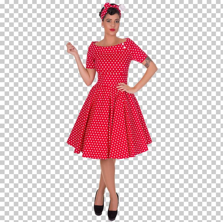 1950s Dress Polka Dot Vintage Clothing PNG, Clipart, 1950s, Boat Neck, Clothing, Cocktail Dress, Collar Free PNG Download