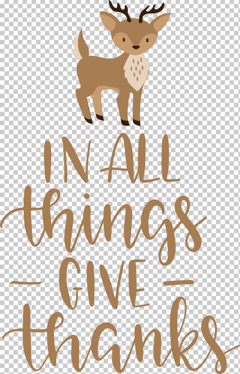Give Thanks Thanksgiving PNG, Clipart, Antler, Cartoon, Deer, Give Thanks, Logo Free PNG Download