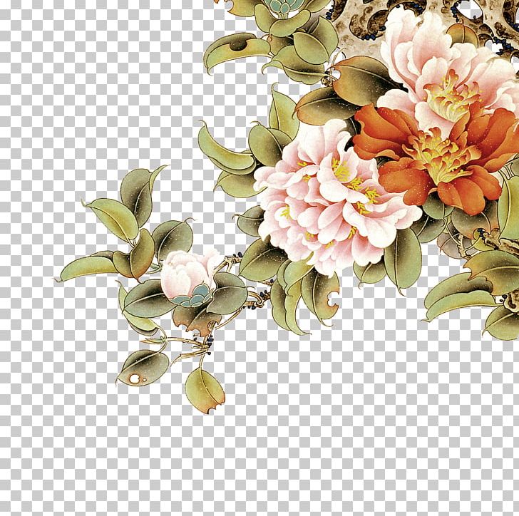 Moutan Peony Floral Design Wall PNG, Clipart, Artificial Flower, Buddharupa, Chinese, Chinese Style, Chinoiserie Free PNG Download