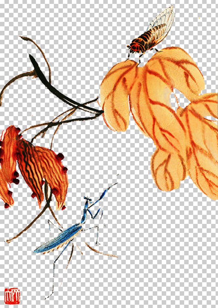 Chinese Painting Mural Bird-and-flower Painting PNG, Clipart, Autumn, Autumnal, Autumn Background, Autumn Leaf, Autumn Leaves Free PNG Download