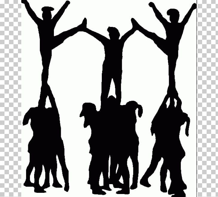 Cheerleading Stunt Silhouette PNG, Clipart, Black And White, Cheering, Cheerleader Drawing, Cheerleaders, Cheerleading Free PNG Download