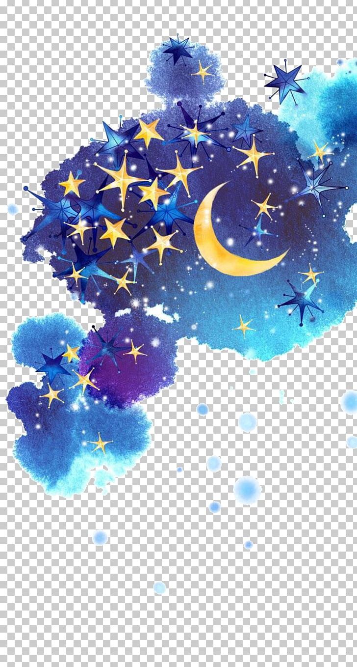 Star Moon Night Sky PNG, Clipart, Blue, Circle, Computer Wallpaper, Curtain, Design Free PNG Download