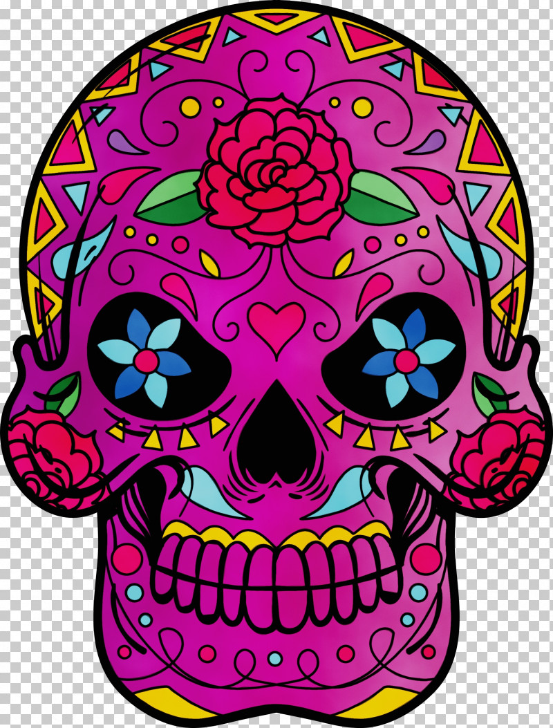 Visual Arts Pattern Pink M PNG, Clipart, Calavera, Calaveras, Day Of The Dead, Paint, Pink M Free PNG Download