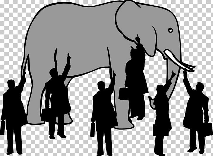 Blind Men And An Elephant System Elephant In The Room Thought PNG, Clipart, Animals, Black And White, Blind Men And An Elephant, Cattle Like Mammal, Communication Free PNG Download