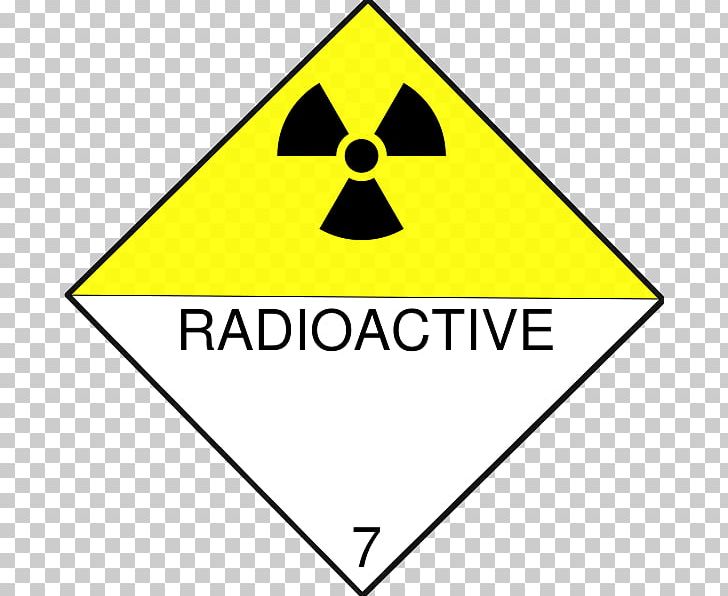 HAZMAT Class 7 Radioactive Substances Warning Label Dangerous Goods Radioactive Decay PNG, Clipart, Angle, Area, Brand, Dangerous Goods, Globally Harmonized System Free PNG Download