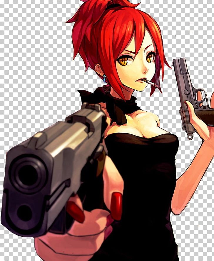 anime characters with photoshopped guns