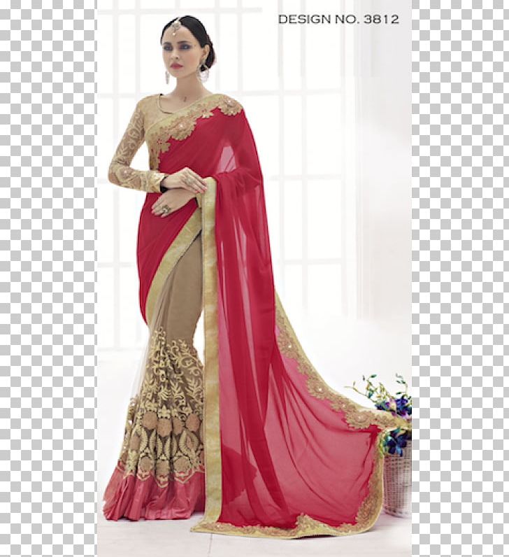 Wedding Sari Georgette Langa Voni Blouse PNG, Clipart, Banarasi Sari, Beige, Chiffon, Choli, Clothing Free PNG Download