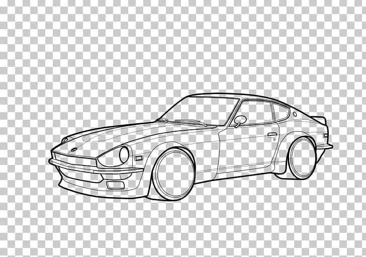 Nissan Z-car Datsun Compact Car PNG, Clipart, Artwork, Automotive Design, Black And White, Brand, Car Free PNG Download