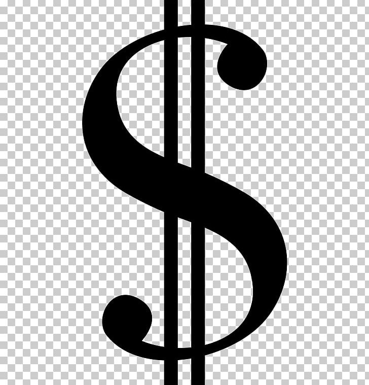 Dollar Sign Currency Symbol PNG, Clipart, Australian Dollar, Black And White, Clip Art, Computer Icons, Currency Free PNG Download