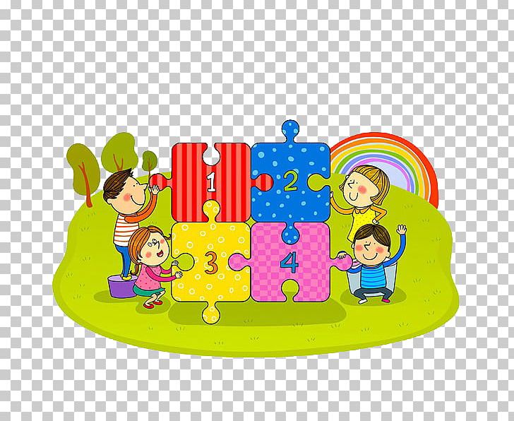 Jigsaw Puzzle Child Cartoon Illustration PNG, Clipart, Area, Art, Baby Toys, Child, Childrens Day Free PNG Download