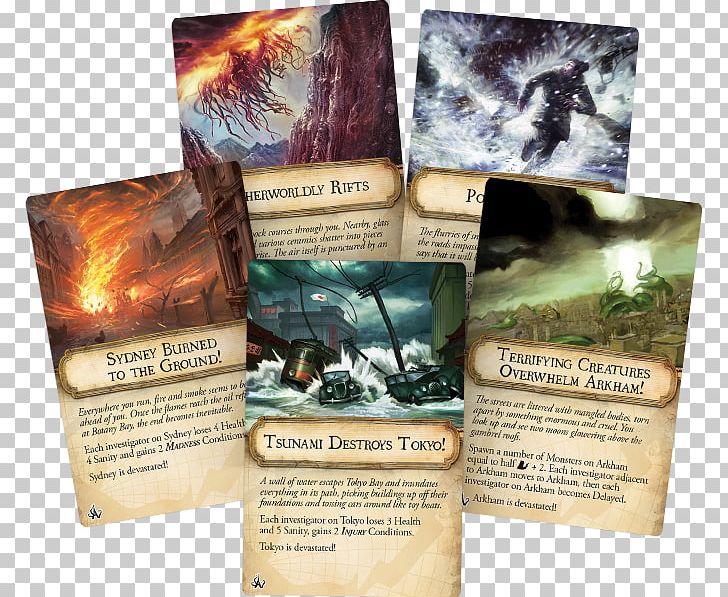 Eldritch Horror Cities In Ruin Expansion Fantasy Flight Games Arkham Horror: The Card Game PNG, Clipart, Advertising, Arkham, Arkham Horror The Card Game, Board Game, Brochure Free PNG Download