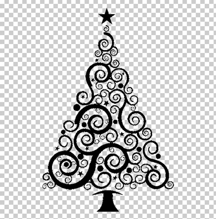 Christmas Tree Fir Drawing PNG, Clipart, Auchan, Black And White, Branch, Christmas, Christmas Decoration Free PNG Download