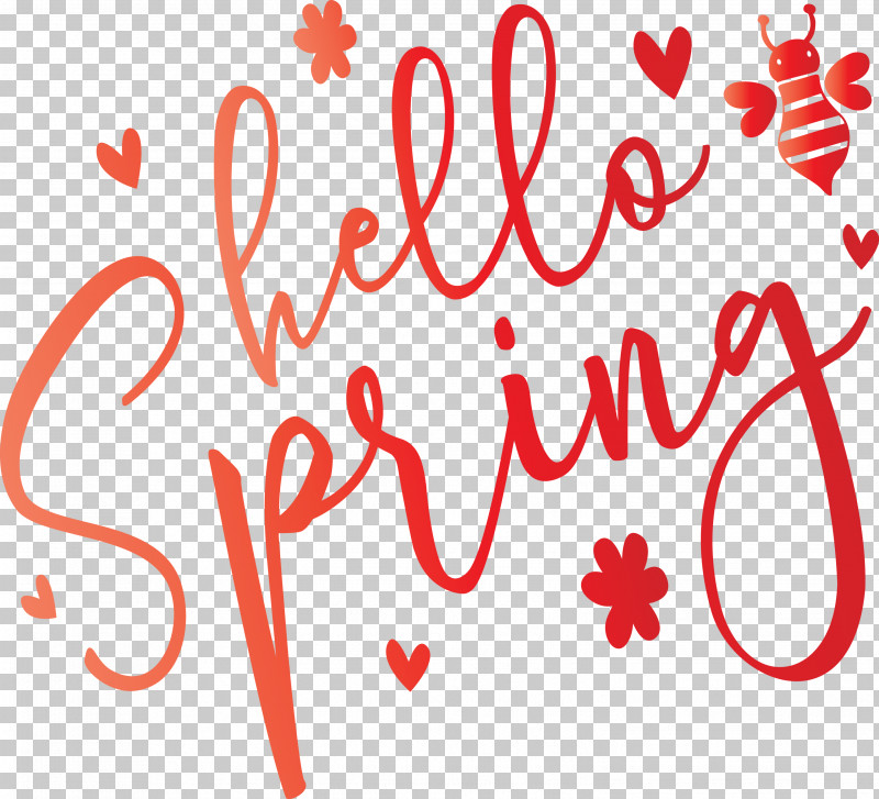 Hello Spring Spring PNG, Clipart, Calligraphy, Heart, Hello Spring, Love, Red Free PNG Download
