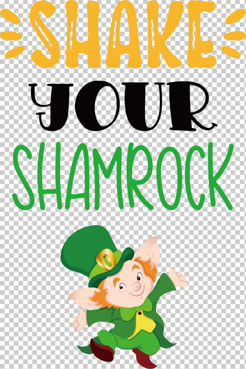 Shake Your Shamrock St Patricks Day Saint Patrick PNG, Clipart, Behavior, Cartoon, Character, Geometry, Green Free PNG Download