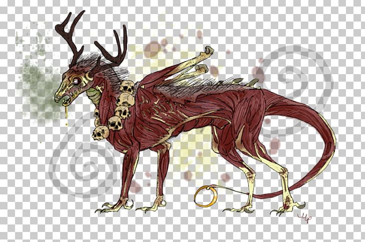 Drawing Reindeer Dragon Ritual Necromancy PNG, Clipart, Art, Cartoon, Deer, Deviantart, Digital Art Free PNG Download