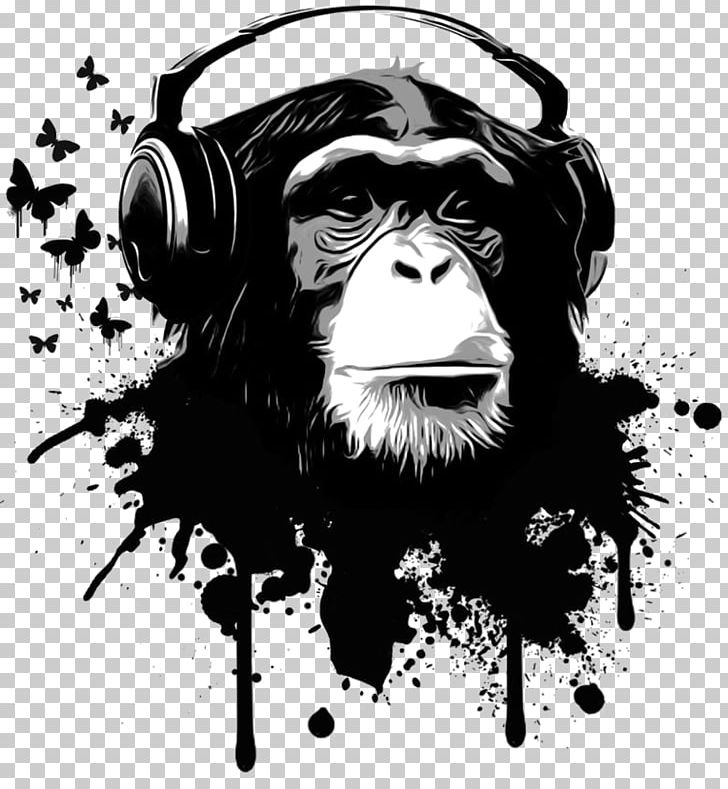 Chimpanzee Artist Printmaking Graphic Arts PNG, Clipart, Animals, Art, Artist, Black And White, Deviantart Free PNG Download