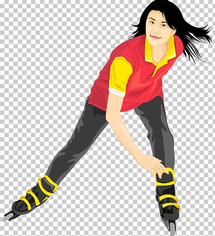Ice Skating Roller Skating Illustration PNG, Clipart, Action Figure, Arm, Black Hair, Cartoon, Character Free PNG Download