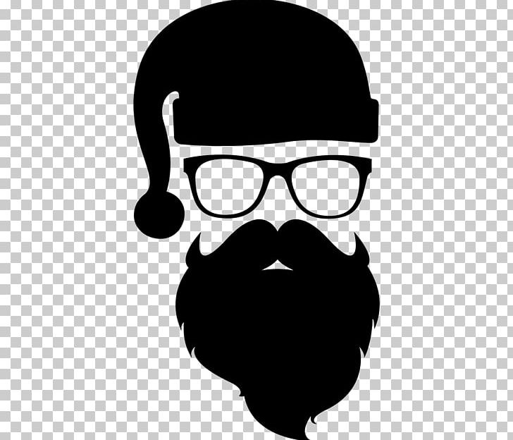Santa Claus Silhouette Hipster PNG, Clipart, Beard, Black, Black And White, Christmas, Decal Free PNG Download