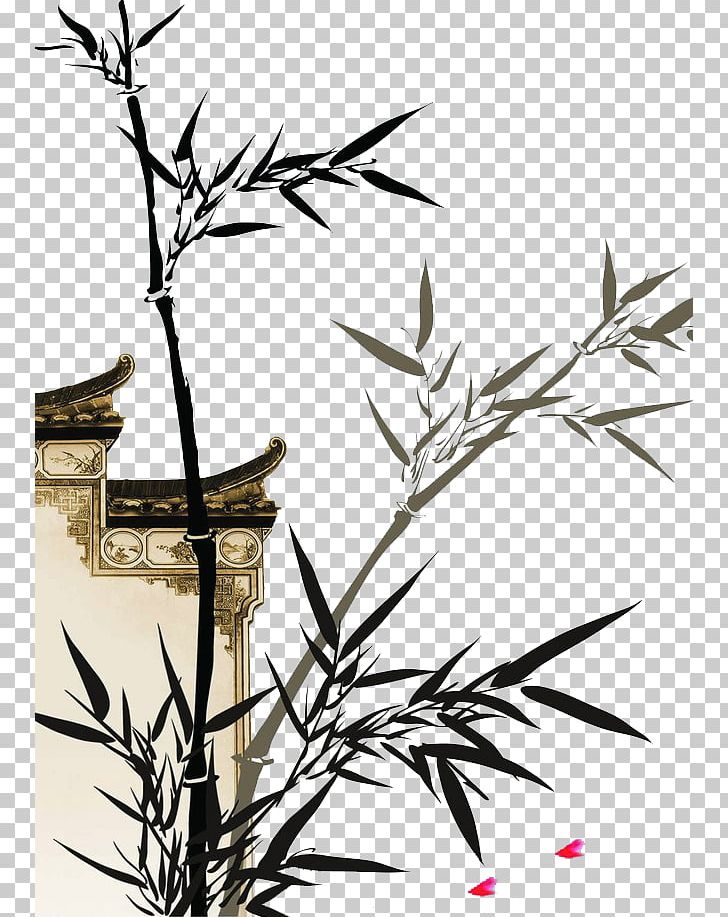 Bamboo Ink Wash Painting PNG, Clipart, Ancient Egypt, Art, Bamboo Leaves, Black And White, Branch Free PNG Download