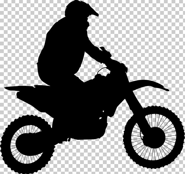 Motocross Motorcycle Silhouette PNG, Clipart, Bicycle, Bicycle Accessory, Bicycle Part, Bicycle Wheel, Black And White Free PNG Download