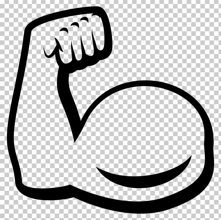 Emoji Muscle Biceps Arm PNG, Clipart, Area, Arm Muscle, Art Emoji, Black, Black And White Free PNG Download