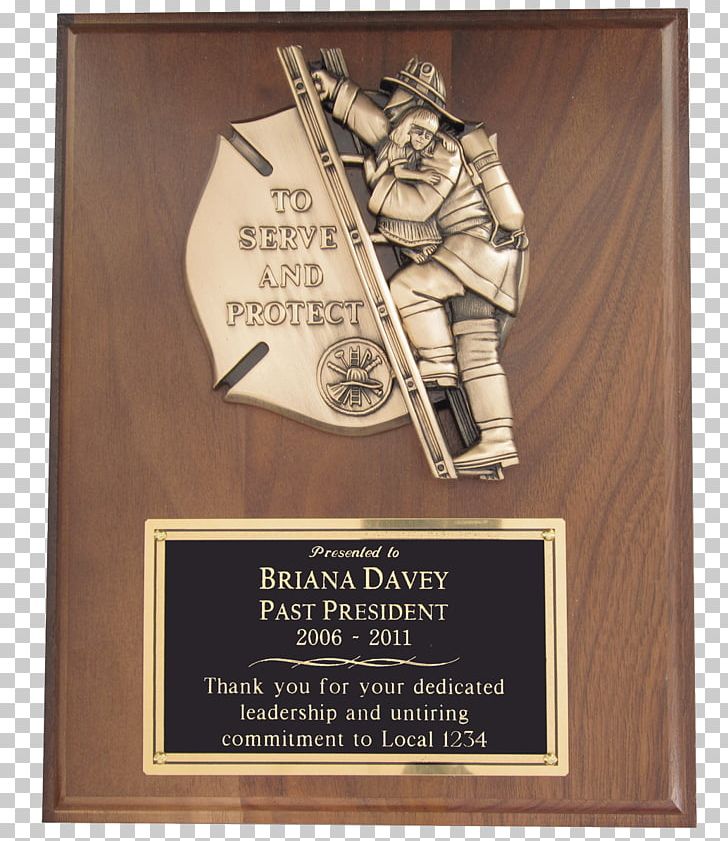 Firefighter Commemorative Plaque Award Trophy Bronze PNG, Clipart, Award, Bronze, Commemorative Plaque, Customer, Customer Service Free PNG Download