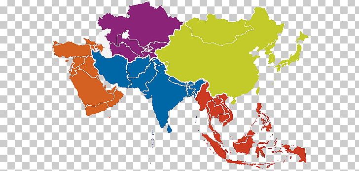blank colored asia map