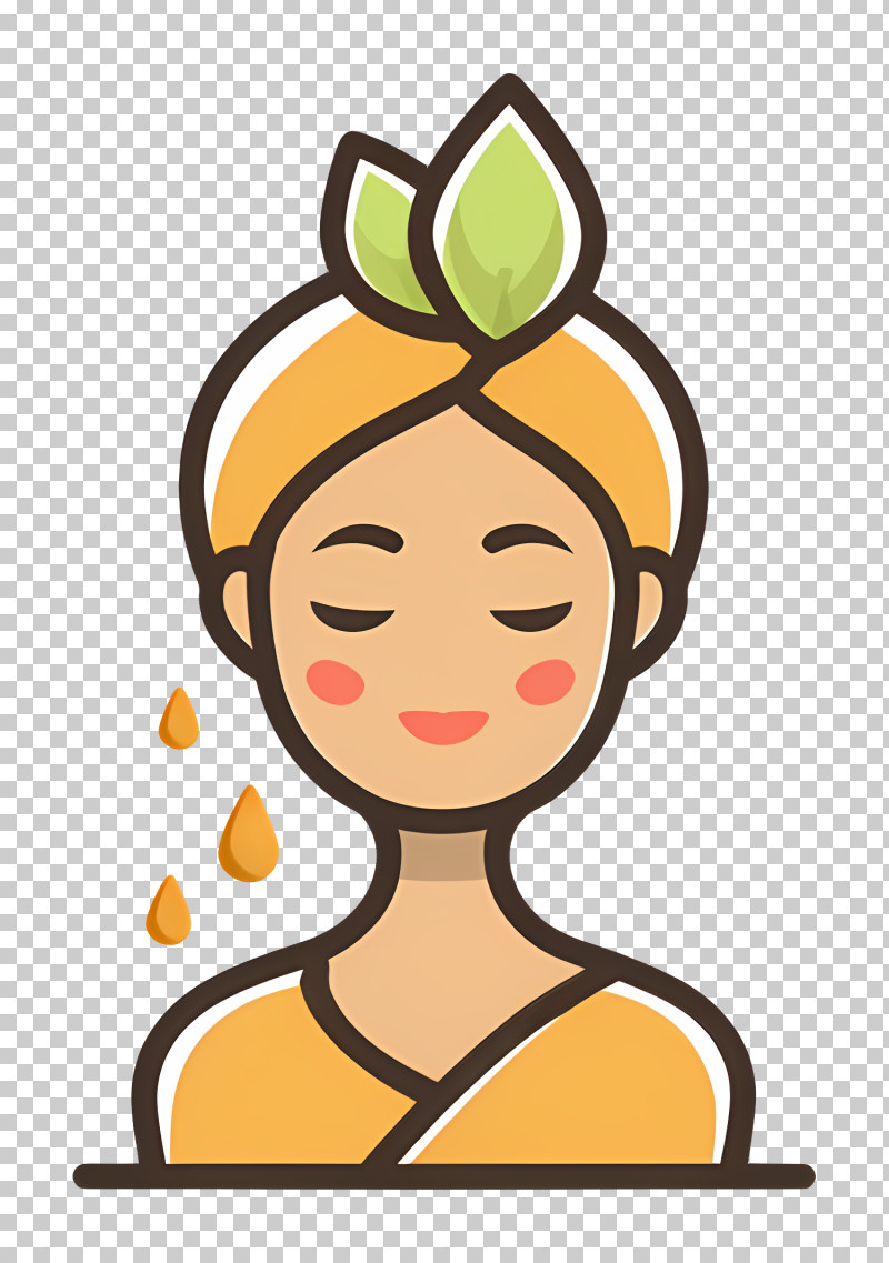 Skin Moisturizing Icon - Relaxed Spa Woman With Leaf PNG