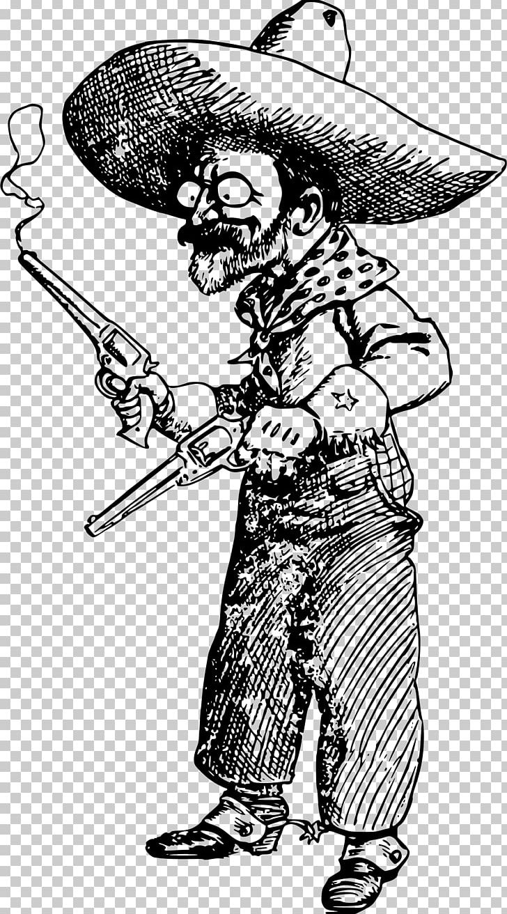 American Frontier Cowboy Cartoon Gunfighter PNG, Clipart, American Frontier, Art, Artwork, Black And White, Cartoon Free PNG Download