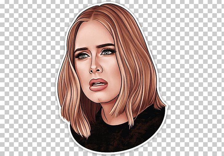 Adele Telegram Sticker Messaging Apps Eyebrow PNG, Clipart, Beauty, Black Hair, Brown Hair, Cheek, Chin Free PNG Download