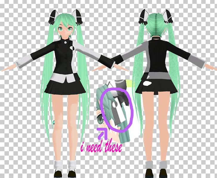 MikuMikuDance Megpoid Hatsune Miku The Idolmaster Model PNG, Clipart, Anime, Black Hair, Character, Clothing, Costume Free PNG Download