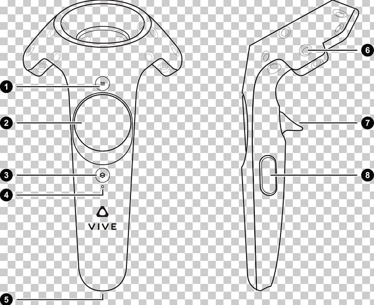 HTC Vive Head-mounted Display Virtual Reality Headset Game Controllers Touchpad PNG, Clipart, Angle, Area, Artwork, Auto Part, Black And White Free PNG Download