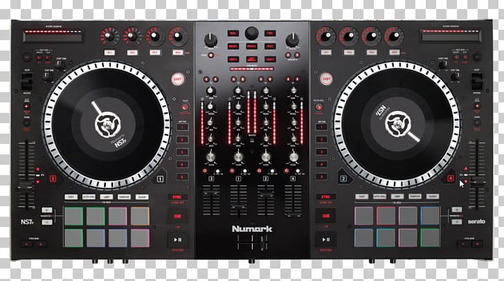 DJ Controller Numark Industries Disc Jockey Numark NS7II Audio Mixers PNG, Clipart, Aud, Audio, Audio Equipment, Computer Dj, Controller Free PNG Download