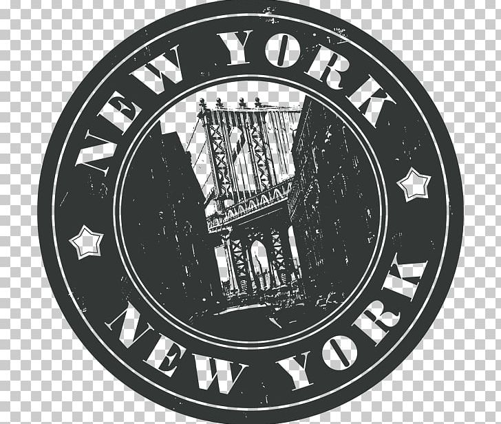 New York City Sticker Postage Stamps Label PNG, Clipart, Adhesive, Badge, Black And White, Brand, Circle Free PNG Download