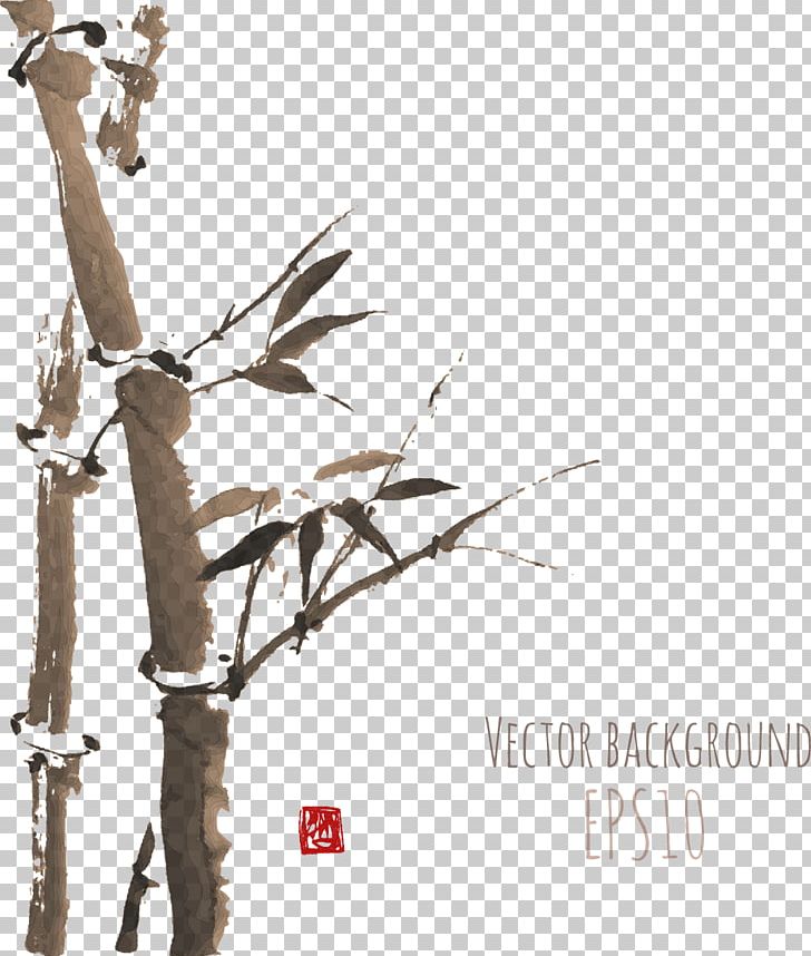 Japanese Painting Ink Wash Painting PNG, Clipart, Bamboo Frame, Bamboo Leaves, Bamboo Tree, Bamboo Vector, Branch Free PNG Download