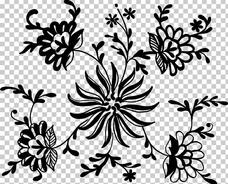 Flower Ornament PNG, Clipart, Artwork, Black, Black And White, Branch, Flora Free PNG Download