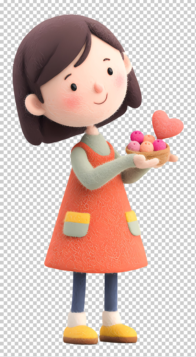 Girl Sharing Candy - Girl Holding Heart-Shaped Cookies PNG