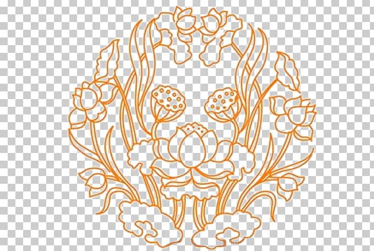 Nelumbo Nucifera Motif PNG, Clipart, Area, Black And White, Chinese, Chinese Style, Circle Free PNG Download
