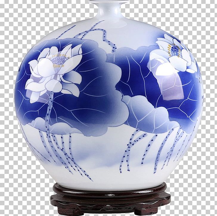 Blue And White Pottery Cobalt Blue Vase Porcelain PNG, Clipart, Blue, Blue And White Porcelain, Blue And White Pottery, Chinese Style, Cobalt Free PNG Download