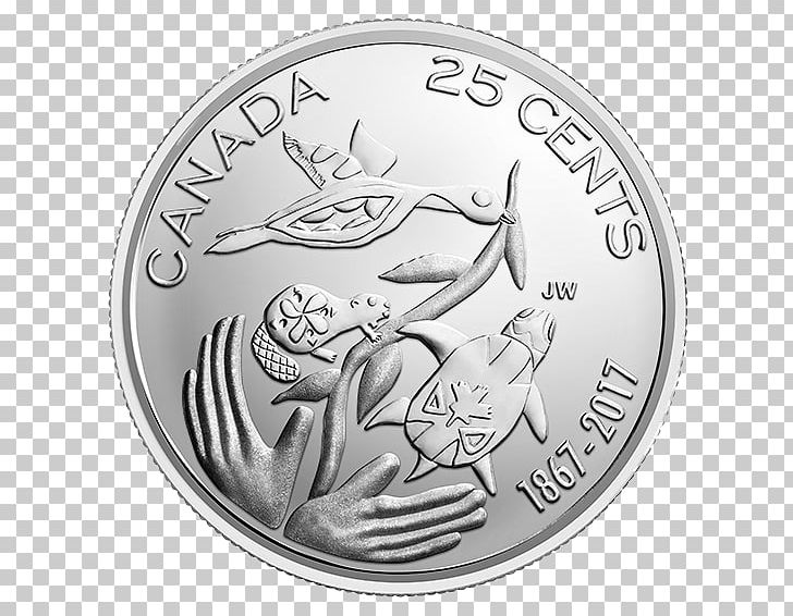 150th Anniversary Of Canada Coin Quarter Royal Canadian Mint PNG, Clipart, Black And White, Canada, Canadian Dollar, Canadian Fivedollar Note, Coin Free PNG Download