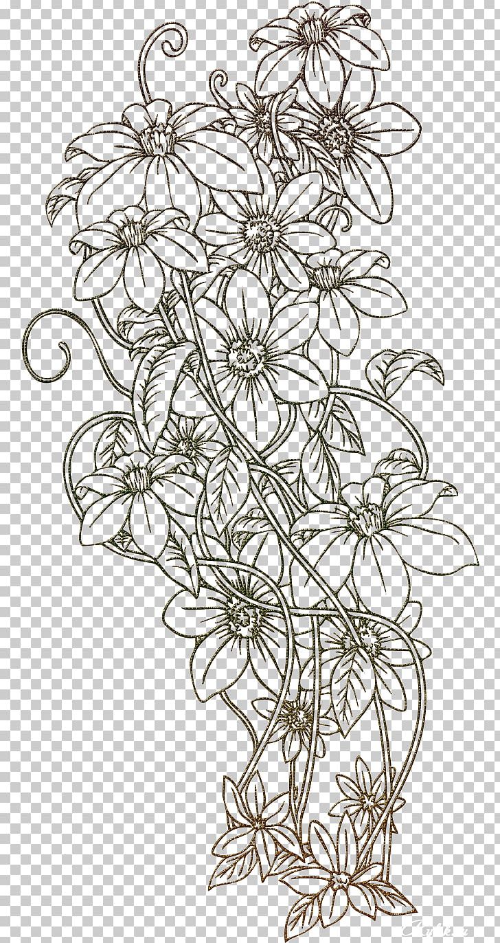 Flower Floral Design Pattern PNG, Clipart, Black And White, Branch, Design Pattern, Desktop Wallpaper, Digital Image Free PNG Download