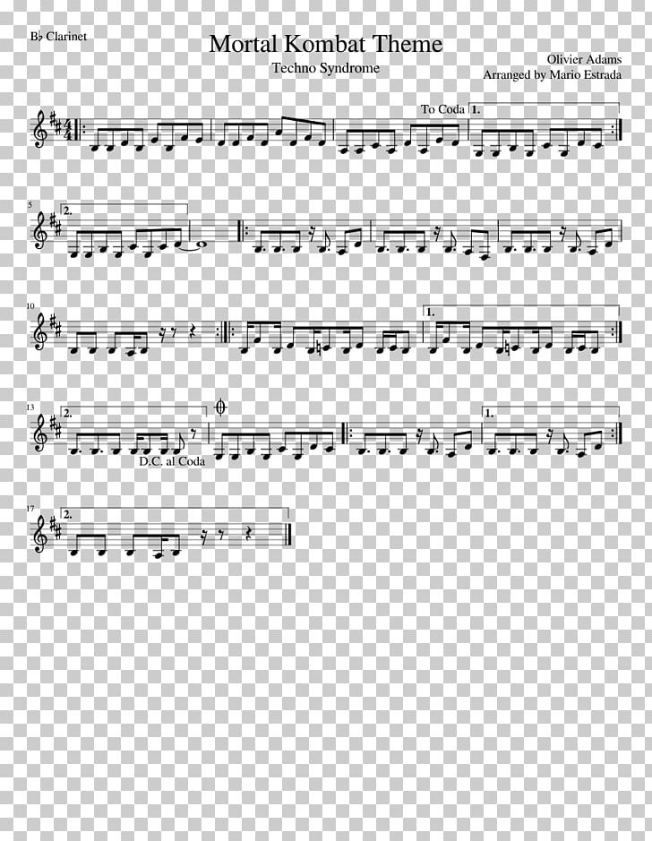 Mortal Kombat: The Album Sheet Music Clarinet Saxophone PNG, Clipart, Alto Saxophone, Angle, Area, Black, Black And White Free PNG Download